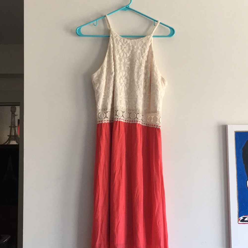 Coral maxi dress